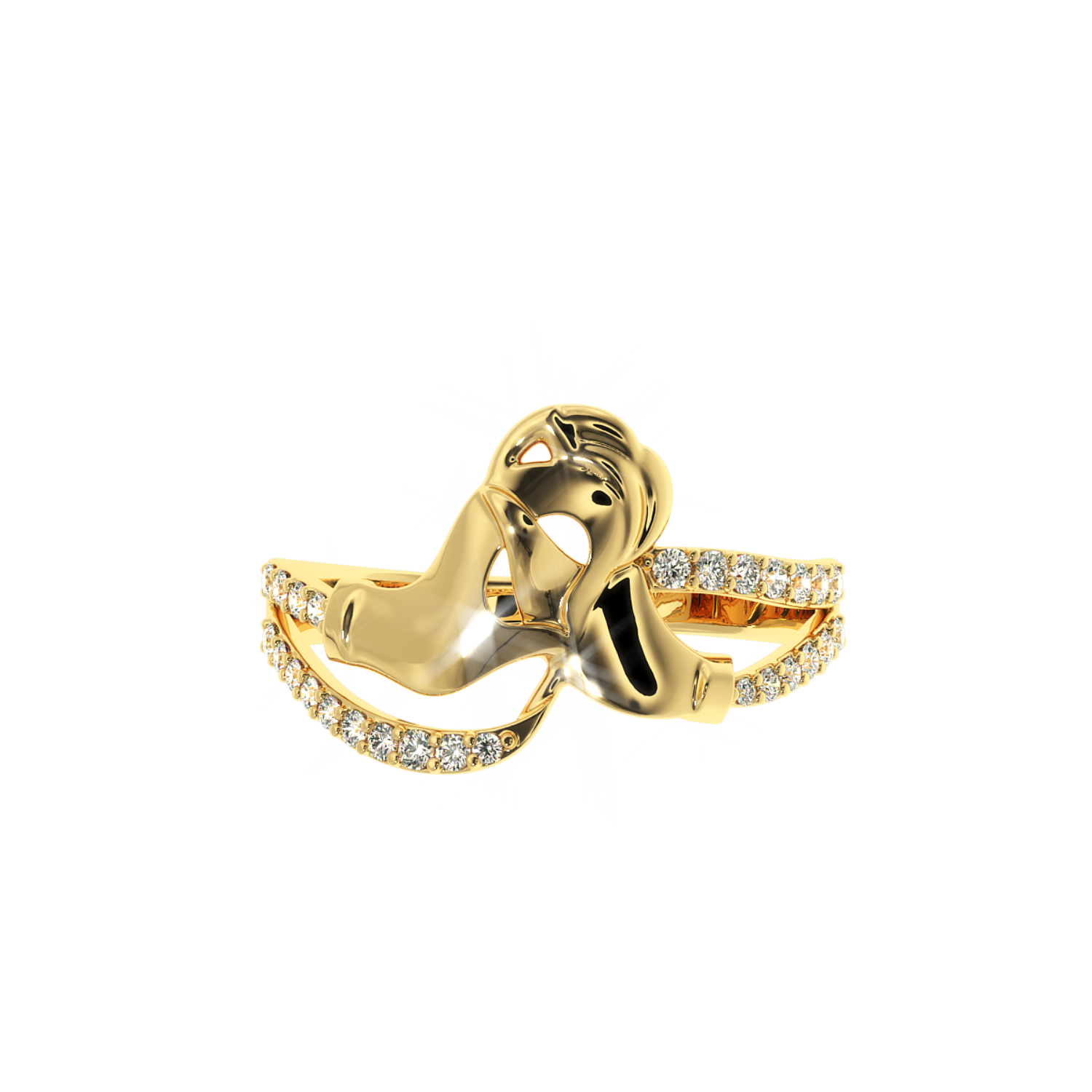 Solitairekart 14K Gold Couple Hands Lab Diamond Ring